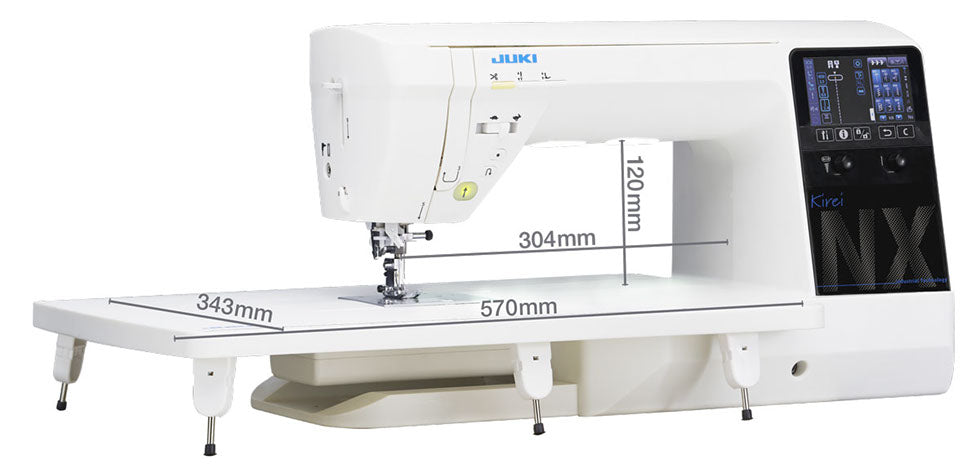 HZL-NX7 KIREI - 351 stitches, extra large space between needle and arm, box-feed feeding, float function, built-in overfeed system.