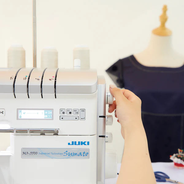 MO-3500 JUKI MO-3500. Take your sewing to the next level with the world's first overlock machine with automatic thread cutting, thread tension and air threading for home use!