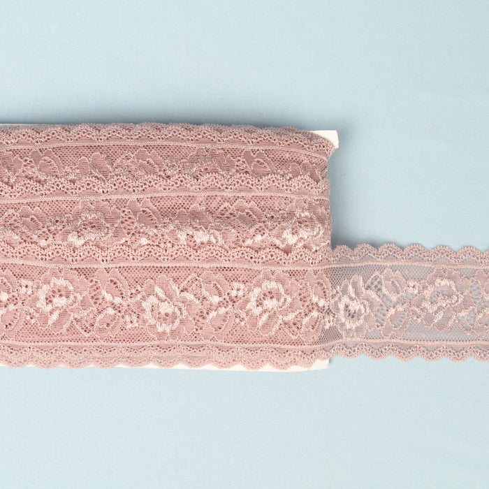 ELASTIC LACE DUSTY PINK 58MM