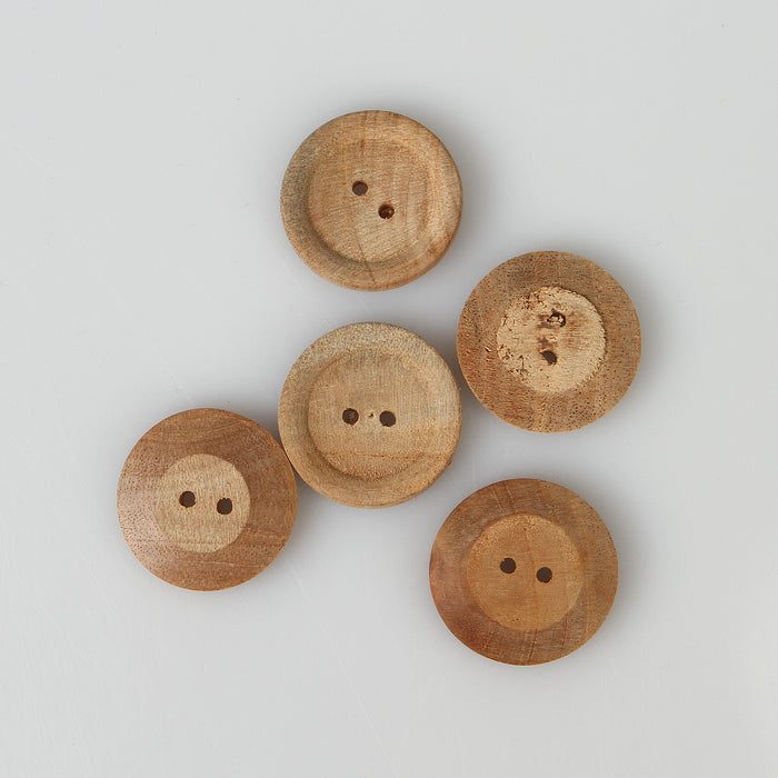 WOODEN BUTTON 22MM - 5 PACK