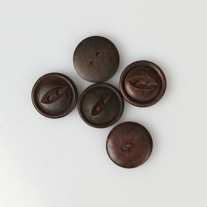 WOODEN BUTTON 20MM - 5 PACK