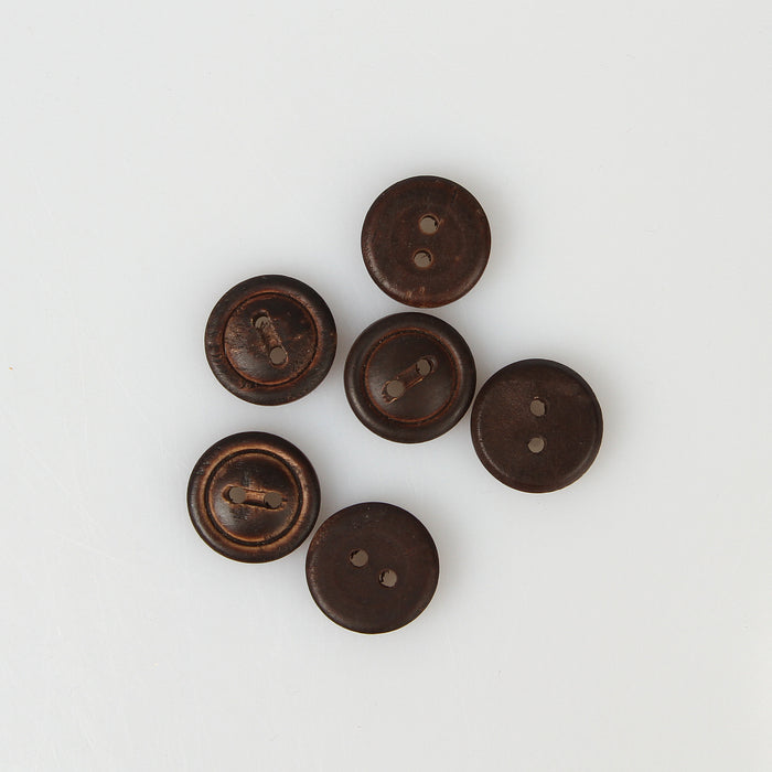 WOODEN BUTTON 15MM - 5 PACK