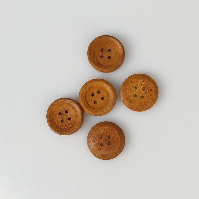 WOODEN BUTTON 18MM - 5 PACK