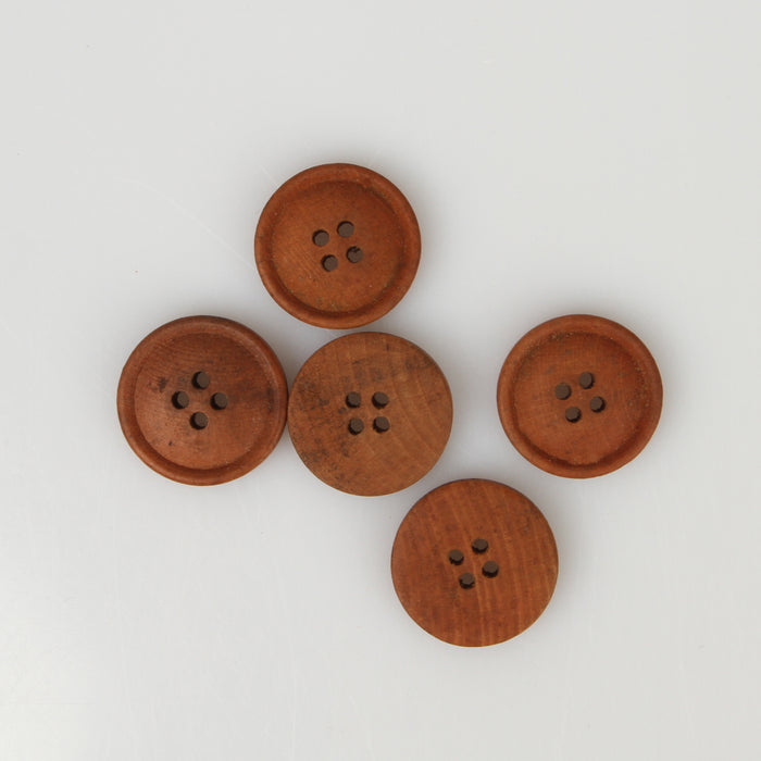 WOODEN BUTTON 19MM - 5 PACK