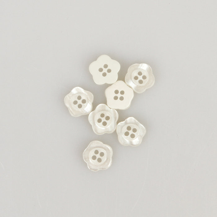 FLOWER WHITE - KNAPP 8MM - 10 PACK