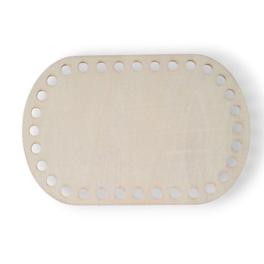 Oval stickram av trä