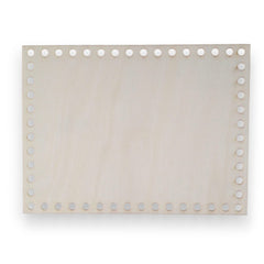 Base de Madera Rectangular Perforada para Tejer
