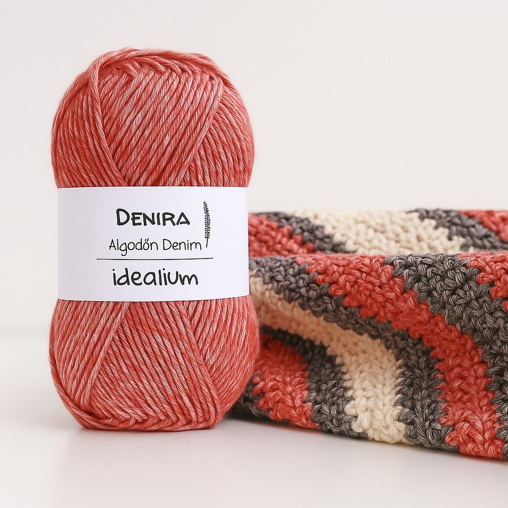 Denira · Marmorerad bomull med denim-effekt