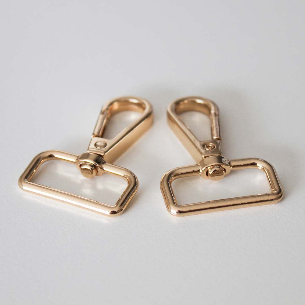 2 STÜCK KARABINERHAKEN 25 mm/1 Zoll. NEUES GOLD