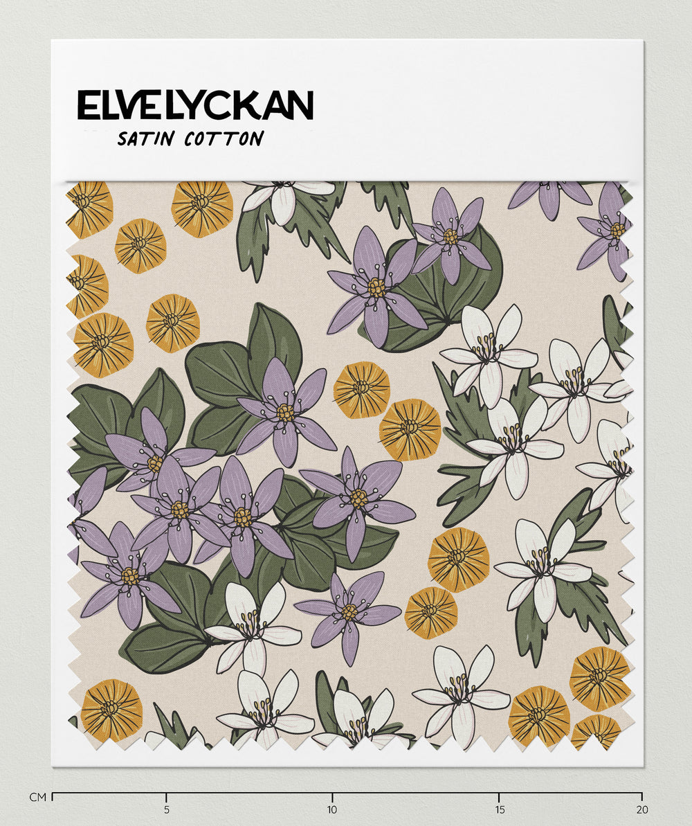 SPRING FLOWERS - CREME - SATINBOMULL