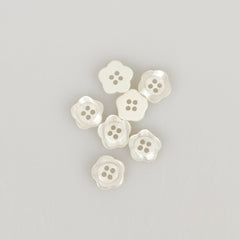 FLOWER WHITE - KNAPP 8MM - 10 PACK