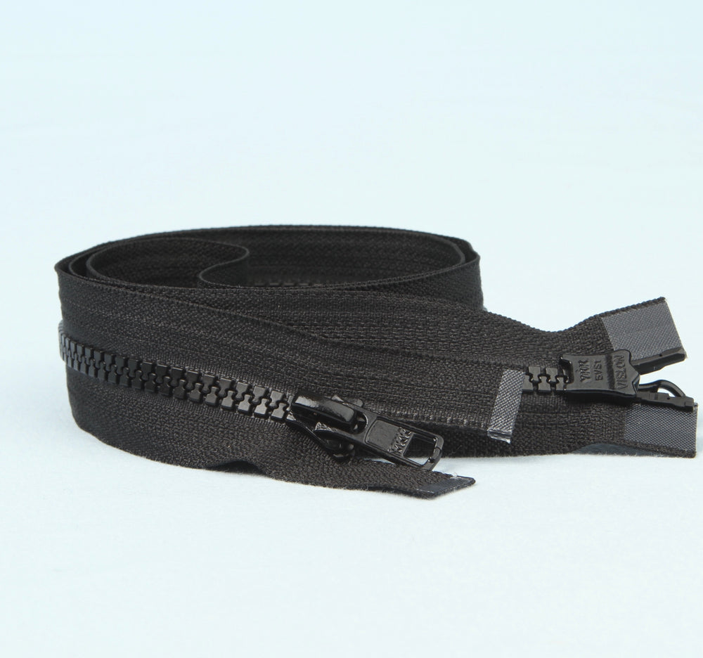 FERMETURE ÉCLAIR - 55 CM NOIRE DIVISABLE À DEUX VOIES