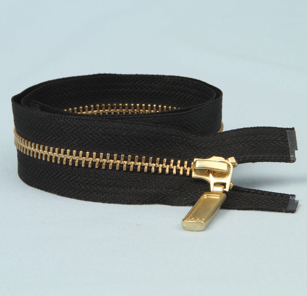 ZIPPER - 50 CM BLACK/GOLD DIVIDABLE