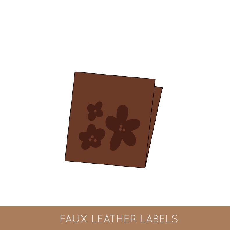 FLOWERS FAUX LEATHER REKTANGEL - 3 ST